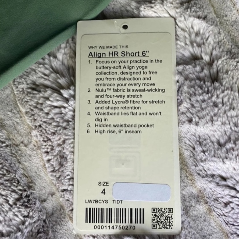 NWT! Lululemon Align Shorts 6" Tidewater Teal - Picture 6 of 6